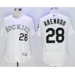 Men Colorado Rockies #28 Nolan Arenado Majestic white Flexbase Authentic Collection Player Jersey