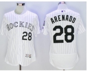 Men Colorado Rockies #28 Nolan Arenado Majestic white Flexbase Authentic Collection Player Jersey