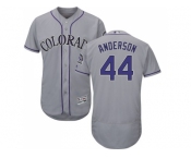 Men Colorado Rockies #44 Tyler Anderson Grey Flexbase Authentic Collection Stitched MLB Jersey