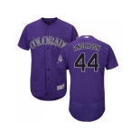 Men Colorado Rockies #44 Tyler Anderson Purple Flexbase Authentic Collection Stitched MLB Jersey