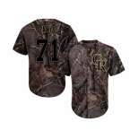 Men Colorado Rockies #71 Wade Davis Camo Realtree Collection Cool Base Stitched MLB Jersey