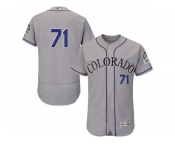 Men Colorado Rockies #71 Wade Davis Grey Flexbase Authentic Collection Stitched MLB Jersey