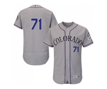 Men Colorado Rockies #71 Wade Davis Grey Flexbase Authentic Collection Stitched MLB Jersey