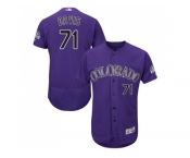 Men Colorado Rockies #71 Wade Davis Purple Flexbase Authentic Collection Stitched MLB Jersey