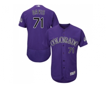 Men Colorado Rockies #71 Wade Davis Purple Flexbase Authentic Collection Stitched MLB Jersey