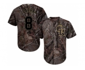 Men Colorado Rockies #8 Gerardo Parra Camo Realtree Collection Cool Base Stitched MLB Jersey