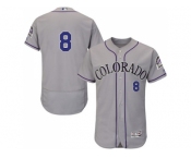 Men Colorado Rockies #8 Gerardo Parra Grey Flexbase Authentic Collection Stitched MLB Jersey