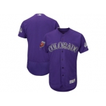 Men Colorado Rockies Customized Majestic Purple 2018 Spring Training Flex Base Team Jersey