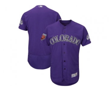 Men Colorado Rockies Customized Majestic Purple 2018 Spring Training Flex Base Team Jersey