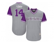 Men's 2017 Little League World Series Rockies #14 Tony Wolters Tony Gray Jersey