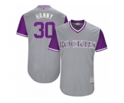 Men's 2017 Little League World Series Rockies #30 Ryan Hanigan Hanny Gray Jersey