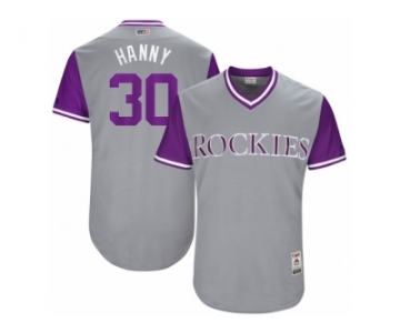 Men's 2017 Little League World Series Rockies #30 Ryan Hanigan Hanny Gray Jersey