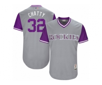 Men's 2017 Little League World Series Rockies #32 Tyler Chatwood Chatty Gray Jersey