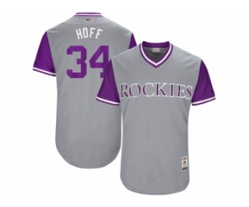 Men's 2017 Little League World Series Rockies #34 Jeff Hoffman Hoff Gray Jersey