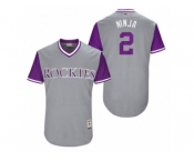 Men's 2017 Little League World Series Rockies Alexi Amarista #2 Ninja Gray Jersey