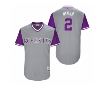 Men's 2017 Little League World Series Rockies Alexi Amarista #2 Ninja Gray Jersey