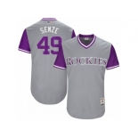 Men's 2017 Little League World Series Rockies Antonio Senzatela #49 Senze Gray Jersey