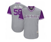 Men's 2017 Little League World Series Rockies Greg Holland #56 Holland Gray Jersey