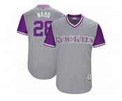 Men's 2017 Little League World Series Rockies Nolan Arenado #28 Nado Gray Jersey