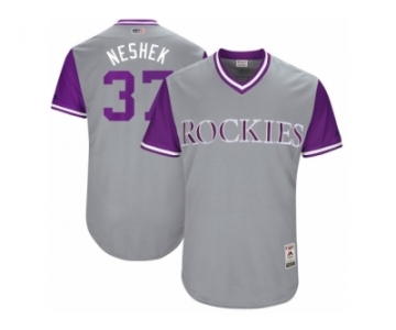 Men's 2017 Little League World Series Rockies Pat Neshek #37 Neshek Gray Jersey