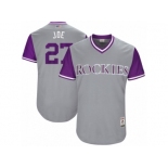 Men's 2017 Little League World Series Rockies Trevor Story #27 Joe Gray Jersey