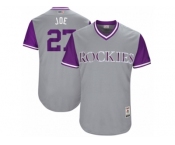 Men's 2017 Little League World Series Rockies Trevor Story #27 Joe Gray Jersey