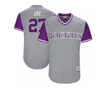 Men's 2017 Little League World Series Rockies Trevor Story #27 Joe Gray Jersey