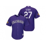 Men's Colorado Rockies #27 Trevor Story 2017 Spring Training Cool Base Stitched MLB Jersey