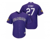 Men's Colorado Rockies #27 Trevor Story 2017 Spring Training Cool Base Stitched MLB Jersey