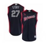 Men's Colorado Rockies #27 Trevor Story Authentic Navy Blue National League 2019 Baseball All-Star Jersey