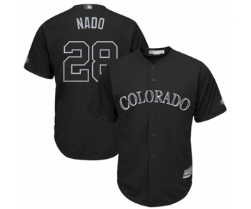 Men's Colorado Rockies #28 Nolan Arenado Nado Authentic Black 2019 Players Weekend Baseball Jersey