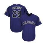 Men's Colorado Rockies #28 Nolan Arenado Replica Purple Alternate  Cool Base Baseball Jersey