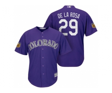 Men's Colorado Rockies #29 Jorge De La Rosa 2017 Spring Training Cool Base Stitched MLB Jersey