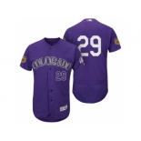 Men's Colorado Rockies #29 Jorge De La Rosa 2017 Spring Training Flex Base Authentic Collection Stitched Baseball Jersey