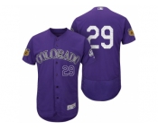 Men's Colorado Rockies #29 Jorge De La Rosa 2017 Spring Training Flex Base Authentic Collection Stitched Baseball Jersey