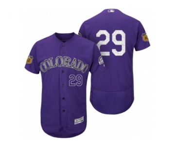 Men's Colorado Rockies #29 Jorge De La Rosa 2017 Spring Training Flex Base Authentic Collection Stitched Baseball Jersey