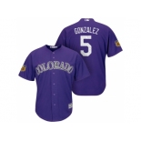 Men's Colorado Rockies #5 Carlos Gonzalez 2017 Spring Training Cool Base Stitched MLB Jersey