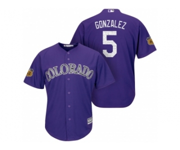 Men's Colorado Rockies #5 Carlos Gonzalez 2017 Spring Training Cool Base Stitched MLB Jersey