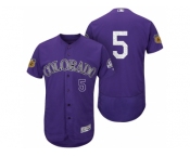 Men's Colorado Rockies #5 Carlos Gonzalez 2017 Spring Training Flex Base Authentic Collection Stitched Baseball Jersey