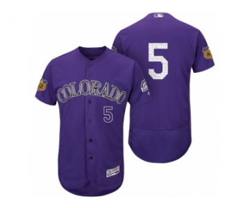 Men's Colorado Rockies #5 Carlos Gonzalez 2017 Spring Training Flex Base Authentic Collection Stitched Baseball Jersey