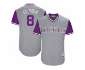 Men's Colorado Rockies Gerardo Parra #8 El Yolo Majestic Gray 2017 Players Weekend Authentic Jersey