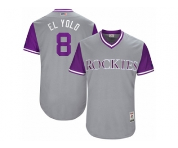 Men's Colorado Rockies Gerardo Parra #8 El Yolo Majestic Gray 2017 Players Weekend Authentic Jersey