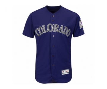 Men's Colorado Rockies Majestic Blank Purple Flexbase Authentic Collection Team Jersey