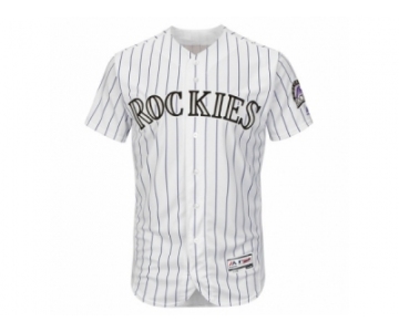 Men's Colorado Rockies Majestic Blank White Flexbase Authentic Collection Team Jersey