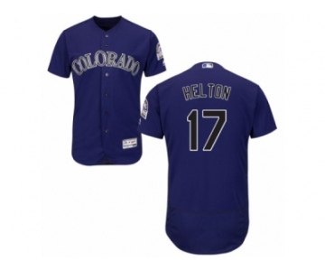 Men's Majestic Colorado Rockies #17 Todd Helton Purple Flexbase Authentic Collection MLB Jersey