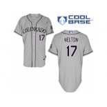 Men's Majestic Colorado Rockies #17 Todd Helton Replica Grey Road Cool Base MLB Jersey