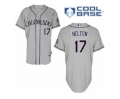 Men's Majestic Colorado Rockies #17 Todd Helton Replica Grey Road Cool Base MLB Jersey