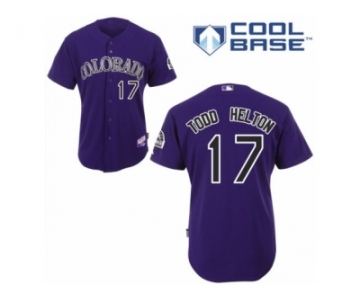 Men's Majestic Colorado Rockies #17 Todd Helton Replica Purple Alternate 1 Cool Base MLB Jersey