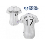 Men's Majestic Colorado Rockies #17 Todd Helton Replica White Home Cool Base MLB Jersey