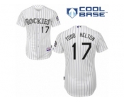 Men's Majestic Colorado Rockies #17 Todd Helton Replica White Home Cool Base MLB Jersey